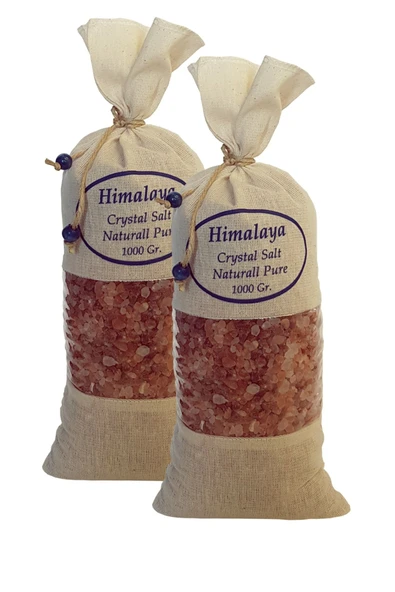 Himalaya Tuzu 2 Kg. Bez Torbada (1kg.x2ad.) Iri Taneli Pembe Renk Himalaya Orijinal Tuz ürün görseli 1