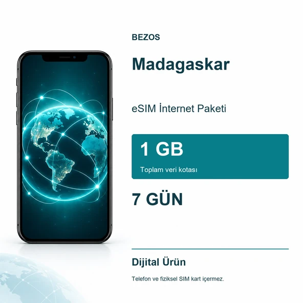 Madagaskar eSIM İnternet Paketi 1 GB 7 Gün