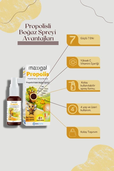 Maxigal Propolisli Ballı Boğaz Spreyi 30 ml - Resim 2