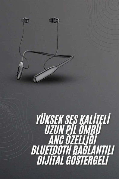 100 Saat Bluetooth Kulaklık Dijital Göstergeli ANC Özelliği Kablolu
