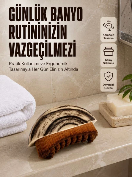 Fırçası Vücut Temizleme Fırçası Ahşap Desenli Yumuşak Kıllı Banyo Fırçası