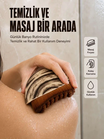 Vücut Temizleme Fırçası Ergonomik Elde Tutulan Yumuşak Kıllı Fırçası