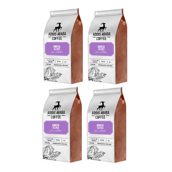 Addis Ababa Coffee Awasa Blend 4 lü Avantajlı Paket 1000 Gram Çekirdek Kahve ürün görseli 1