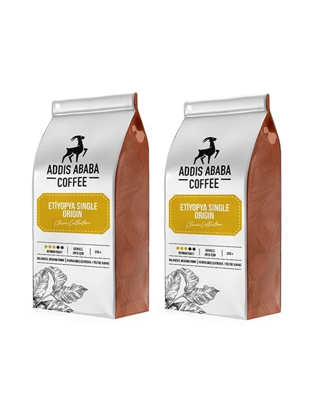 Addis Ababa Coffee Etiyopya Single Origin Coffee 2 lİ Avantajlı Paket Çekirdek Kahve 500 Gram ürün görseli 1