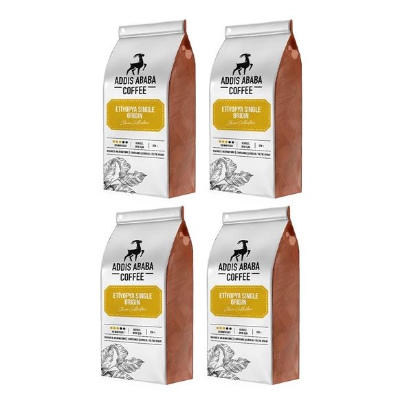 Addis Ababa Coffee Etiyopya Single Origin Coffee 4 lü Avantajlı Paket Çekirdek Kahve 1.000 Gram ürün görseli 1