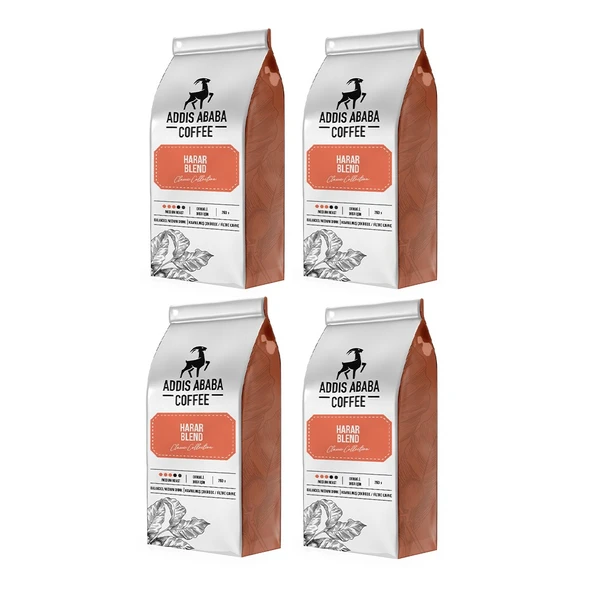 Addis Ababa Coffee Harar Blend 4 lü Avantajlı Paket 1.000 Gram Çekirdek Kahve ürün görseli 1