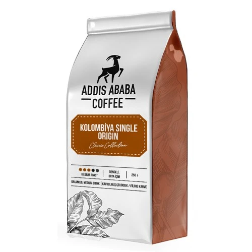 Addis Ababa Coffee Kolombiya Single Origin Çekirdek Kahve 250 gram ürün görseli 1