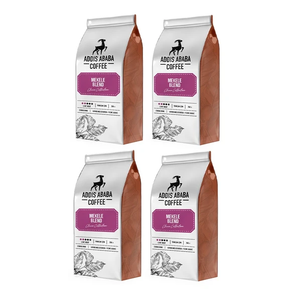 Addis Ababa Coffee Mekele Blend Kahve Avantajlı Paket 250 Gr. x 4 adet ( 1000 Gr. ) Çekirdek Kahve ürün görseli 1