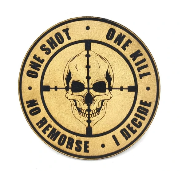 ONE SHOT ONE KILL KESKİN NİŞANCI Deri PEÇ - Arma - Askeri Patch ürün görseli 1
