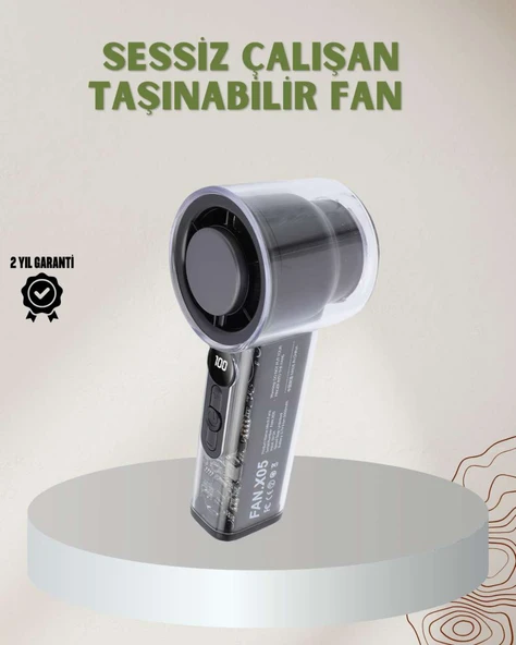 100 Kademeli Ayarlanabilir Mini Fan | Dijital Ekranlı Serinletici