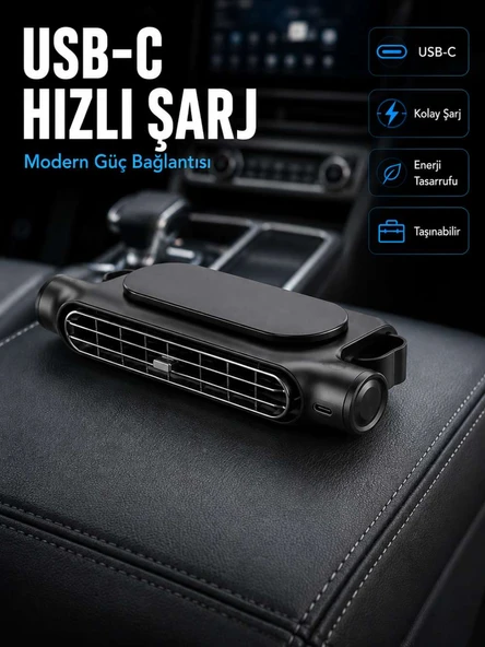 Otomobil Koltuk Başlığı Fanı Güçlü Turbo Hava Akışı Sunan Araç İçi Soğutucu
