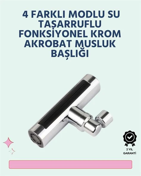Kaplamalı Çok Fonksiyonlu Musluk Başlığı | Paslanmaz Malzeme