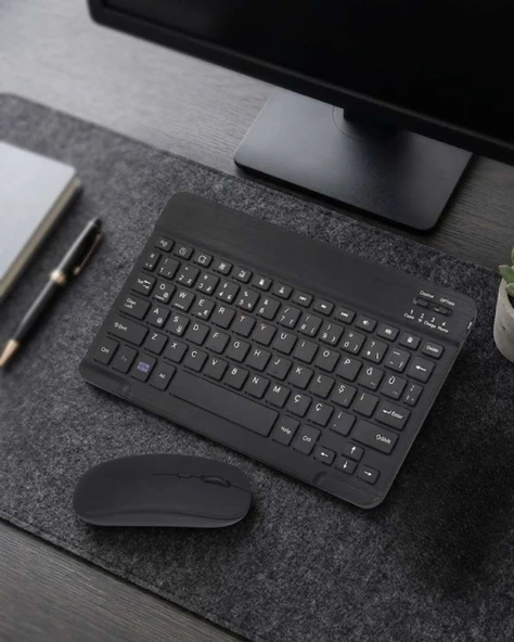 Bluetooth Klavye Mouse Seti Taşınabilir Wireless Bilgisayar Aksesuarı