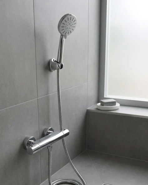 Duş Başlığı Seti 4 Kademeli El Duşu Spiral Hortumlu Banyo Seti