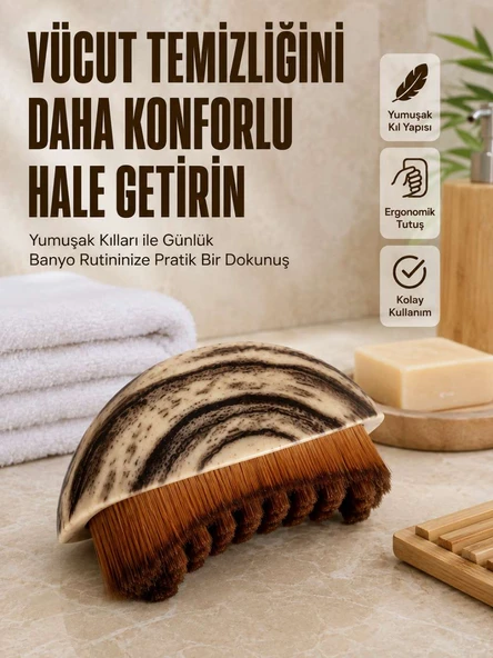 Yumuşak Kıllı Fırçası Vücut Temizleme Banyo Fırçası Ergonomik Tasarım