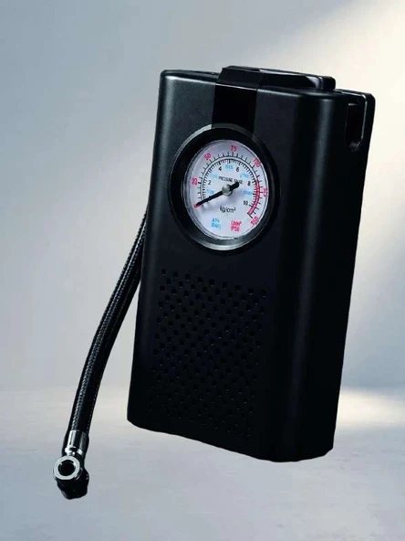 Analog Manometreli Taşınabilir Hava Pompası Lastik Şişirme
