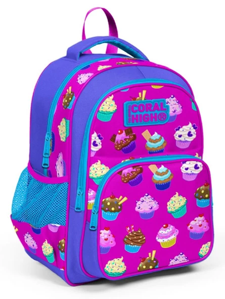 Coral High Cupcake Desenli İlkokul Çantası - Kız Çocuk ürün görseli 1