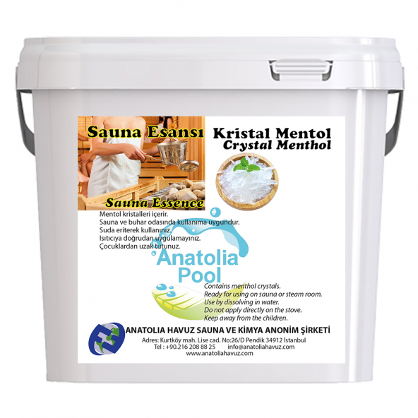Anatolia Pool Sauna Buhar Esansı Kristal Mentol 5 Kg ( Sauna Essence Menthol Crystal ) ürün görseli 1