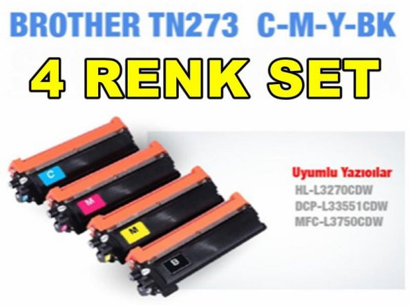 Brother TN273 / TN277  DCP-L3551CDW  4 Renk Muadil Toner Seti ürün görseli 1