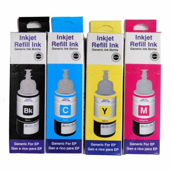 EPSON Ecotank L110  T664 4 RENK İTHAL MUADİL MÜREKKEP SETİ ürün görseli 1