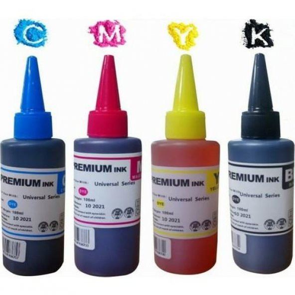 Photo Print  Epson L310,L355,L365,L382,L386,L455 Uyumlu 4 Renk Kaliteli Mürekkep Seti 4 x 100 ml ürün görseli 1
