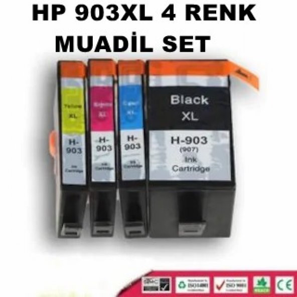 HP 903XL 4 RENK İTHAL MUADİL KARTUŞ SETİ HP PRO 6950-6960-6970 ürün görseli 1