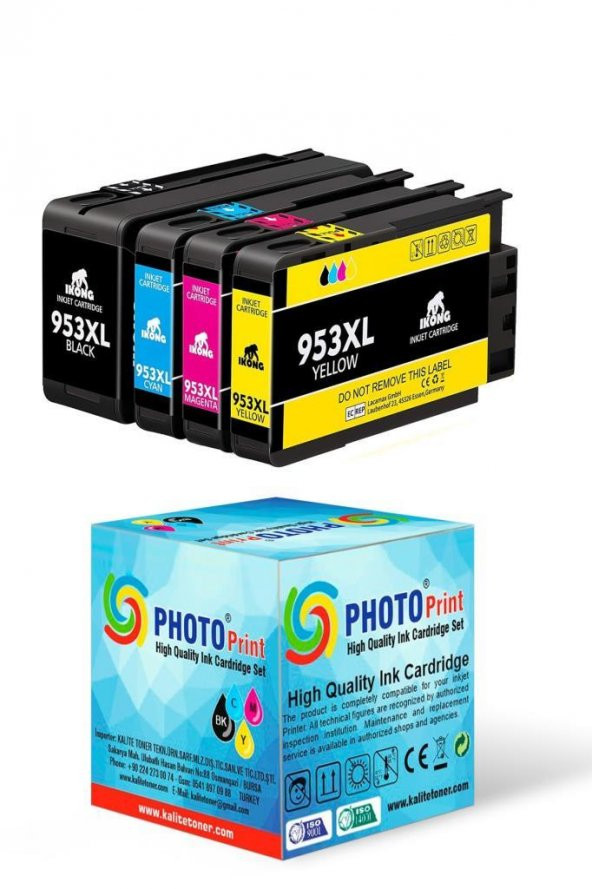 Hp 953XL Hp8210/8710/8715/8720/8725/8730/7720 Muadil Kartuş Seti ürün görseli 1