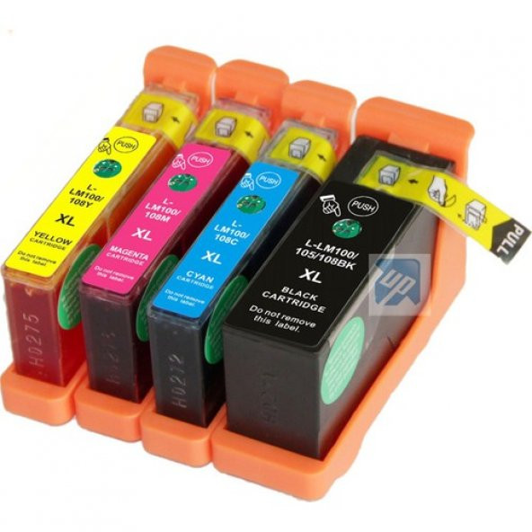 For Lexmark Prospect Pro205 Kartuş Seti Muadil 4 Renk Takım Yüksek Kapasite 100Xl ürün görseli 1