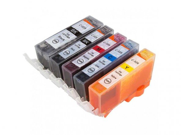Canon Pixma IP4850 Uyumlu PGI-525-CLI-526 RENK MUADİL KARTUŞ SET ürün görseli 1