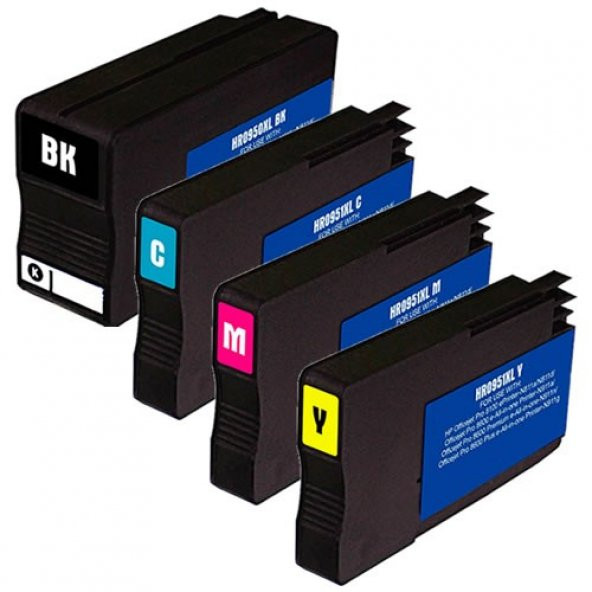 Ekoset HP 950XL-HP 951XL BK-C-M-Y Muadil kartuş 1 TAKIM ürün görseli 1
