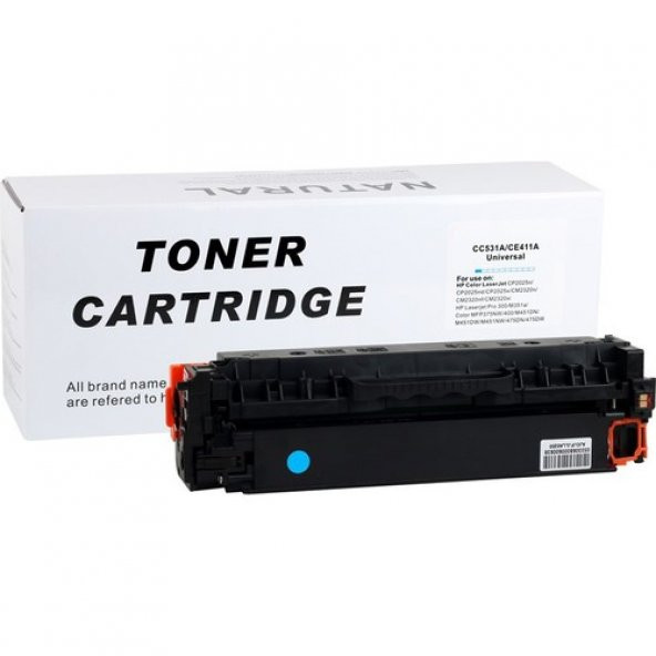 Natural Hp CC531A/CE411A Mavi Toner CP2025 2320 Pro 400 Canon LBP7200(CRG 718) ürün görseli 1