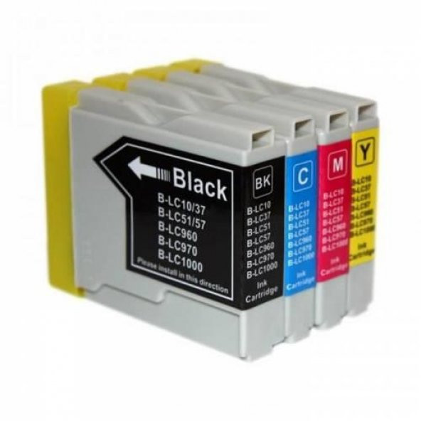 Brother LC-37/LC-57/LC-1000 Muadil Takım Kartuş 4lü Set /DCP-130C ürün görseli 1