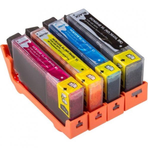 For Lexmark Hp Photosmart B8550 Photo Printer Kartuş Set 4 Renk Takım Muadil Yüksek Kapasite 364Xl ürün görseli 1
