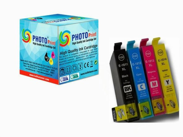 Epson Expression Home XP-405 18XL 1811-1814 4 Renk Muadil Kartuş Seti ürün görseli 1
