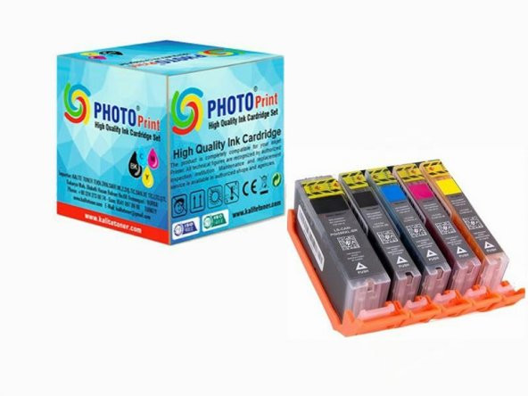 Premium Canon Pıxma TS5050 Uyumlu 5 Renk Muadil Kartuş Seti ürün görseli 1
