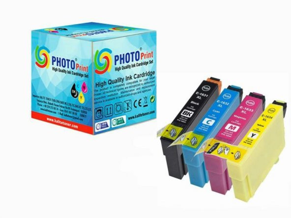 Photo Print 16XL Uyumlu 4 Renk Muadil Kartuş Seti ürün görseli 1