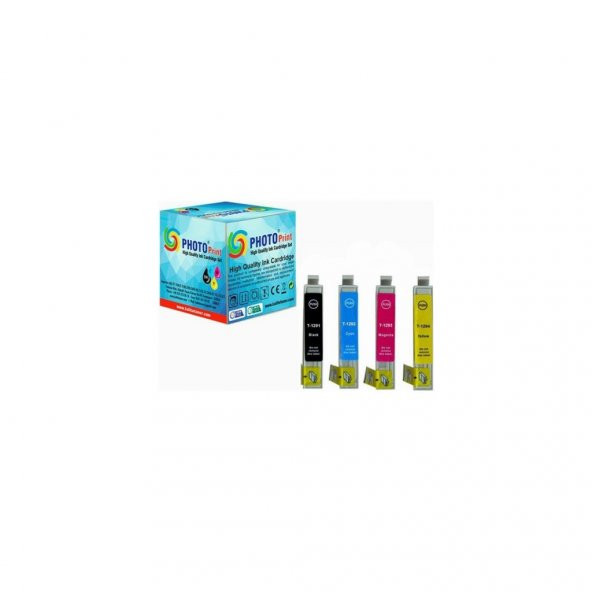Photo Print Epson Workforce WF-3010DW Uyumlu 4 Renk Muadil Kartuş Seti ürün görseli 1