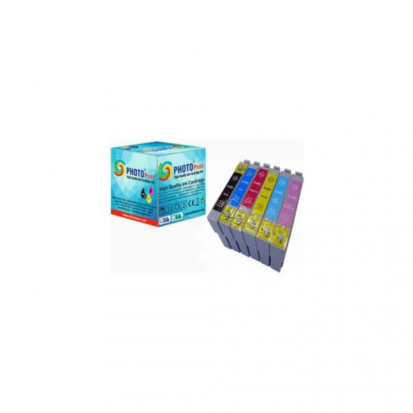 Photo Print Epson Stylus Photo PX810FW Uyumlu 6 Renk Muadil Kartuş Seti T0801-T0802-T0803-T0804-T0805-T0806 ürün görseli 1