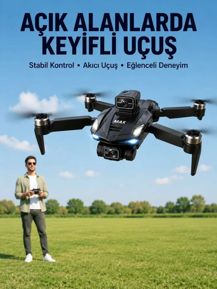 Havadan Çekim İçin Çift Kameralı Kompakt ve Kolay Taşınabilir Drone