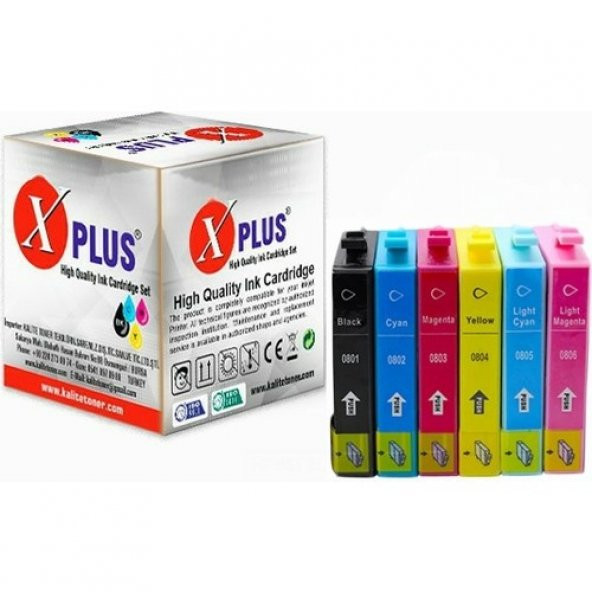 Xplus Epson Stylus Photo PX700W Uyumlu 6 Renk Muadil Kartuş Seti T0801-T0802-T0803-T0804-T0805-T0806 ürün görseli 1