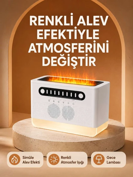 Type-C Şarjlı Kablosuz Hoparlör Beyaz Gürültü ve Atmosfer Işığı