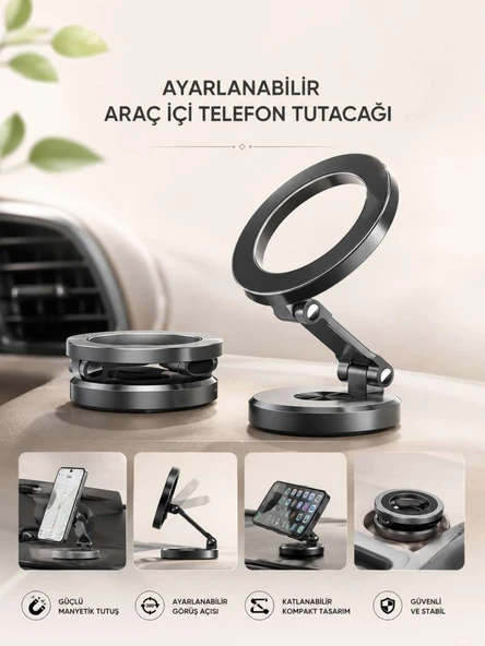 İçi Telefon Tutacağı Manyetik Tasarım Ayarlanabilir