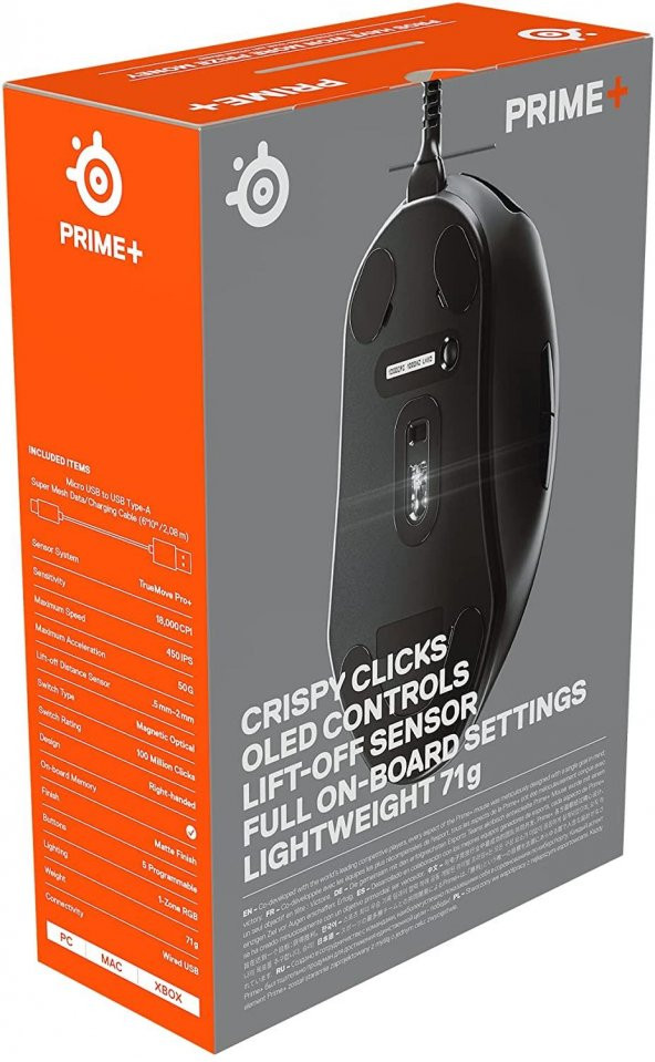 SteelSeries Prime+ Plus RGB Optik FPS Gaming Oyuncu Mouse - Resim 8