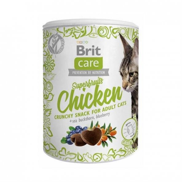 Brit Care Snack Superfruits Tavuklu ve Yaban Mersinli Kıtır Kedi Ödül Maması 100 Gr ürün görseli 1