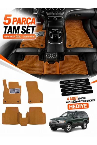 JEEP GRAND-CHEROKEE (2005-2010) Uyumlu EVA Oto Paspas Metal Topukluklu Havuzlu Taba