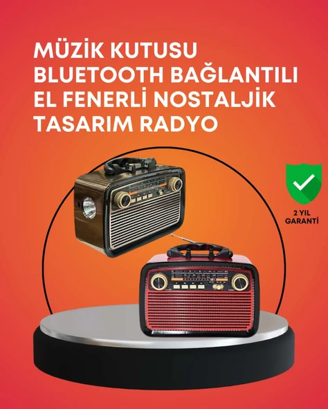 Radyo Görünümlü Bluetooth Hoparlör – FM/AM Yayın, Kablosuz Bağlantı, Şarj Edilebilir