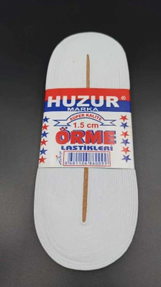Yassı Geniş Paça Lastik 1.5 cm 10 Metre Beyaz