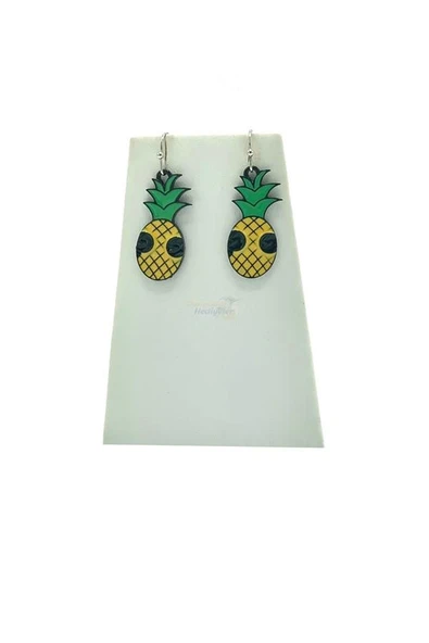 Renkli Metal Ananas Küpe No.2 - Resim 2