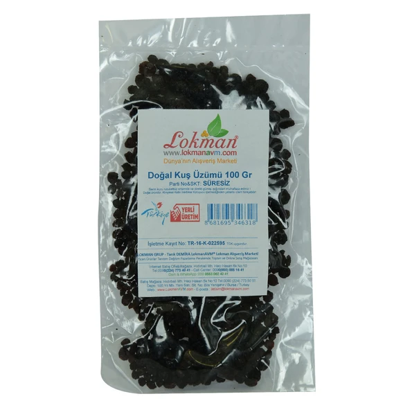 Kuş Üzümü Doğal 100 Gr Paket - Resim 2