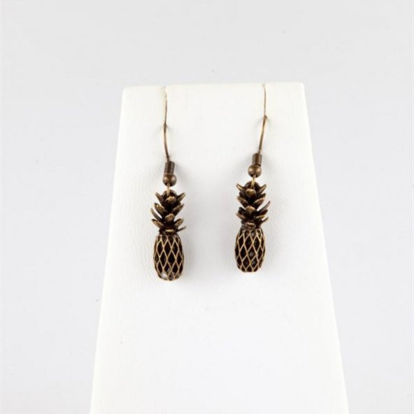 Bronz Ananas Küpe Damla Tip ürün görseli 1